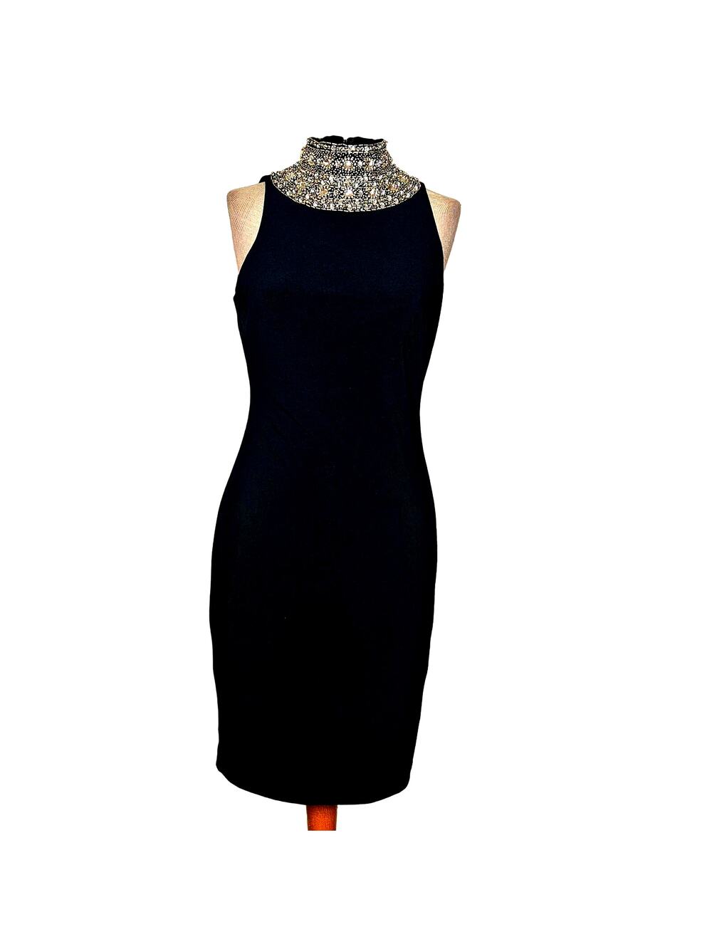 SLNY Black High Neck Bodycon Dress Size Small New with Tag
